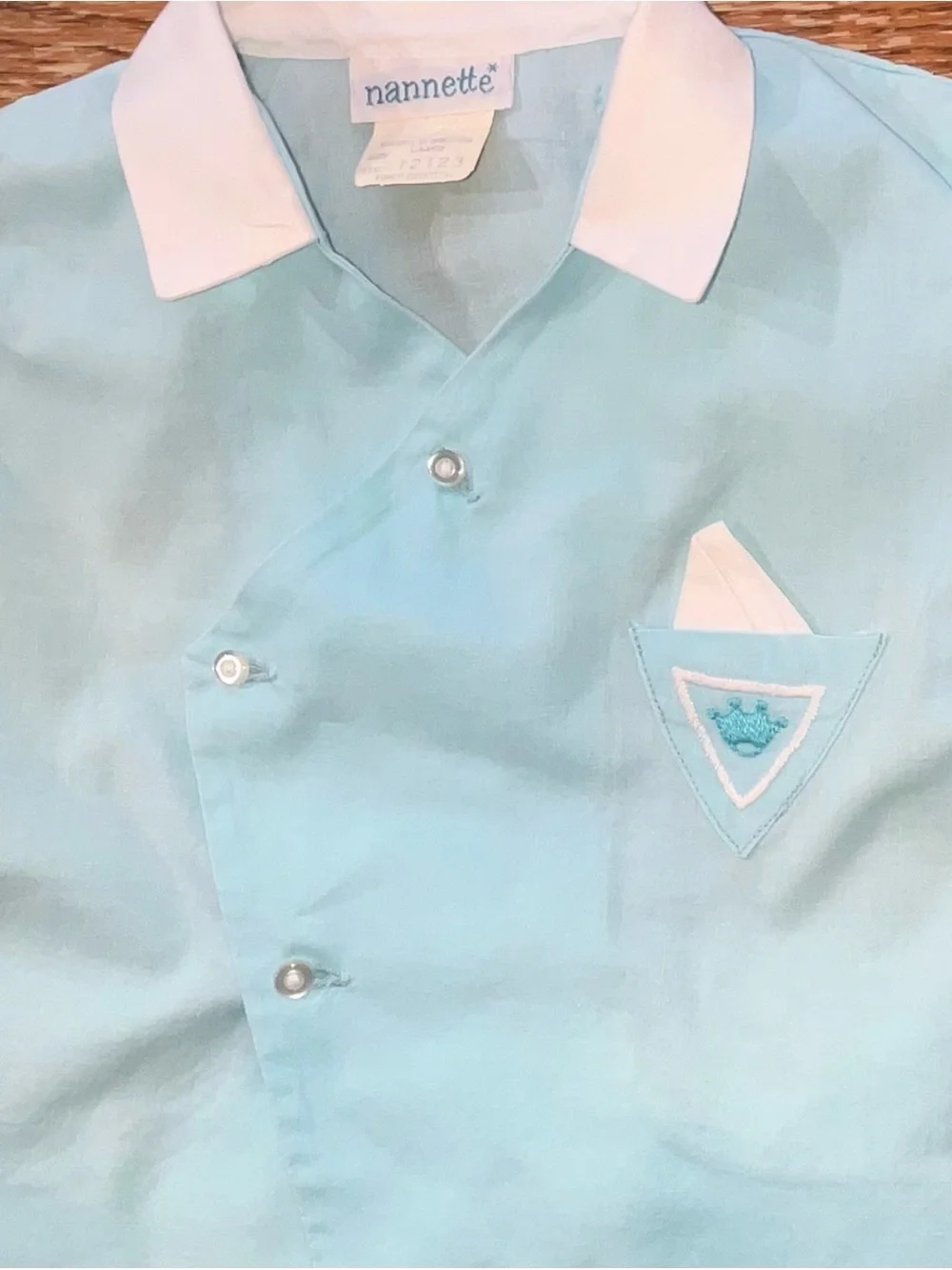 VINTAGE 60’s-70’s Nannette baby boy's two-piece short set Size 0-6 month